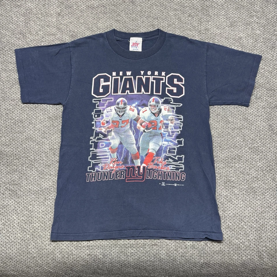 Camiseta mediana vintage 2000 New York Giants jugadores de fútbol Thunder & Lightning Foto 1 de 4