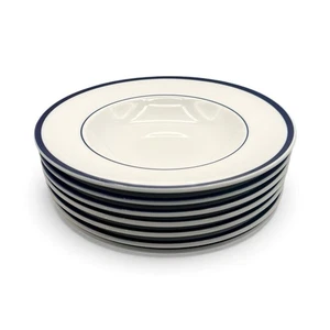 Williams Sonoma Brasserie blauer Rand einzelne Pastaschalen 11 Zoll Japan 7-teiliges Set - Bild 1 von 9