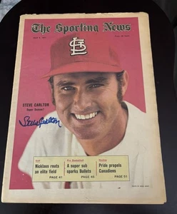 Steve Carlton Signed Autographed 1971 Sporting News St Louis Cardinals BEAUTY - Picture 1 of 3