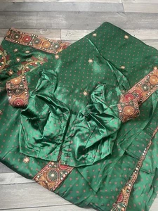 stunning ladies Silk Saree Indian Designer Fancy Wedding Party Wear Bollywood - Picture 1 of 4