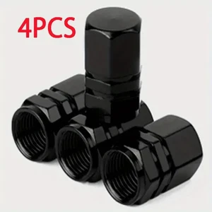 4pcs Black Aluminum Tire Wheel Stem Air Valve CAPS Car Truck SUV Motorcycle Bike - Picture 1 of 1