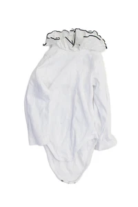 Jacadi Girls Ruffle Neck Long Sleeve  White Size 24M - Picture 1 of 5