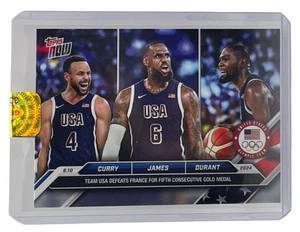 2024 Topps Now Olympic #26 Stephen Curry LeBron James Kevin Durant GOLD MEDAL - Picture 1 of 3