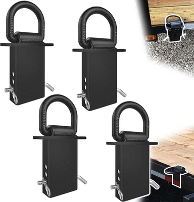 Stake Pocket D Rings 4Pcs 18000Lbs Heavy Duty Removable D-Ring Stake Pocket Tie - Image 1 of 4