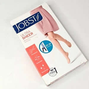 Medias de compresión médica JOBST 20-30 mmHg negras ultra transparentes hasta la rodilla talla XL - Imagen 1 de 3