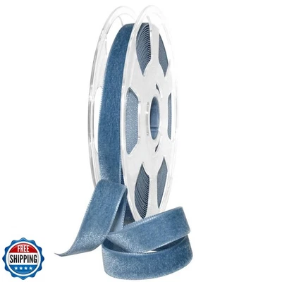 Morex Ribbon Swiss Velvet 5/8 inch by 11 Yard, Williamsburg Blue - Image 1 of 3