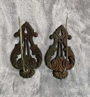 De Colección Hierro Forjado Skelton Porta Llaves Recibo Billete Gancho Montaje en Pared Estante Juego de 2 Foto 1 de 4