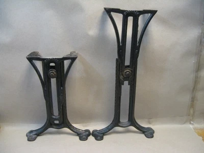Vtg Chandler Adjustable Cast Iron Industrial Coffee Side Table Legs 13-1/2"- 20" - Image 1 of 4