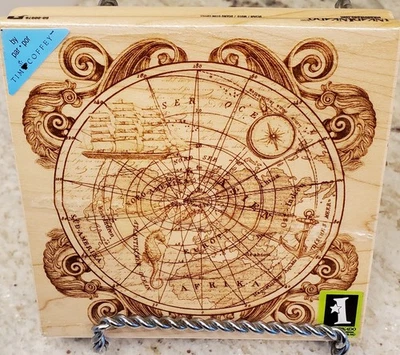 Inkadinkado Old World Map Wood Mounted Stamp - Image 1 of 4