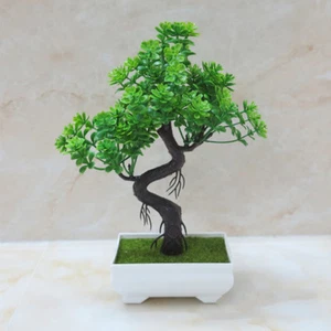 Mini Pianta Albero Finto Artificiale Verde Vaso Bonsai Casa Tavolo Decorazione Fiori - Foto 1 di 2