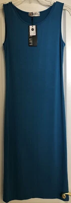 Tom’s wear NUEVO Vestido Midi Clásico Para Mujer Calce Ajustado Sin Mangas Verde azulado Talla Grande Foto 1 de 4