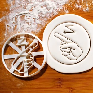 American Sign Language Letter Z cookie cutter - Fingeralphabet, deafness, deaf - Picture 1 of 4
