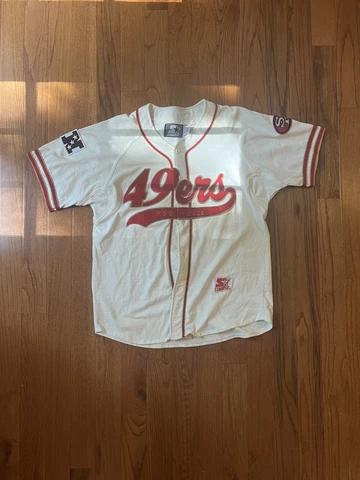 Vintage San Francisco 49ers Script Starter Button Up Jersey Tailsweep NFL Sports Cover