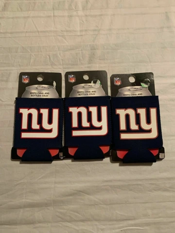 New York Giants Set Of 3 1-Sided Koozies Coozies Cooler Brand New Cover