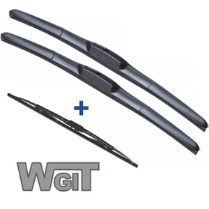 Wiper Blades Hybrid Aero For Proton Satria Hatch 1997-2007 FRONT PAIR & REAR 3xB - Picture 1 of 7