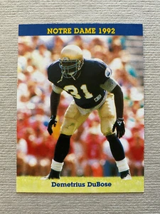 CFB 1992 NOTRE DAME FIGHTING IRISH College Football Schedule DEMETRIUS DUBOSE - Picture 1 of 2