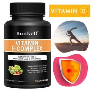 Vitamin B-Complex Capsules - Boosts Energy And Vitality,Brain And Heart Support - Picture 1 of 15