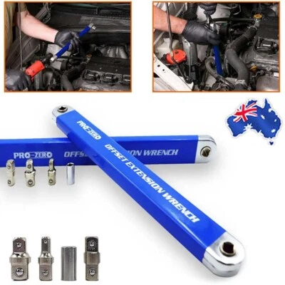 Universal Extension Wrench Set Offset  Ratchet Spanner Extender Adapters Socket - image 1 of 4