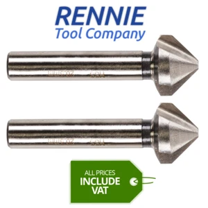 2 Pack x 20.5mm HSS Countersinks 3 Flute 90 Degree / Chamfer Deburring Bit 20mm - Picture 1 of 1