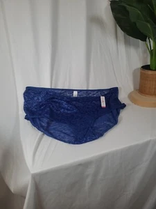 Ashley Stewart NWT Sz 2x 30/32 Blue Leopard Stretch Lace Panties Underwear - Picture 1 of 4