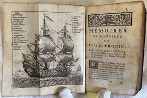 MEMOIRES DE MONSIEUR DU GUAY TROUIN 1741 MARINA BATTAGLIE NAVALI VASCELLI GUERRA - Picture 1 of 7