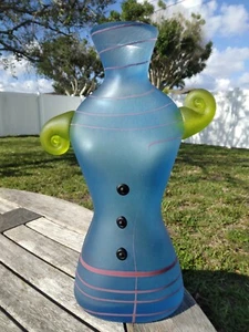 Large Italian Murano Hand Blown Glass Torso Of A Woman Vase Signed - Picture 1 of 19