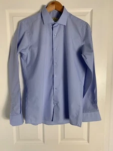 Pierre Martin mens long sleeve blue shirt size M 40” VGC - Picture 1 of 10