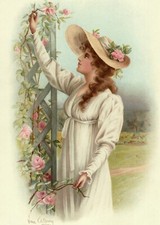 Antique Chromolithograph Print 1890 Lord Tennyson's "Maud",  Raphael Tuck & Sons