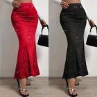 Sexy Women Sequins Bodycon Maxi Skirt Casual Slim Party Pencil Skirts Dress US