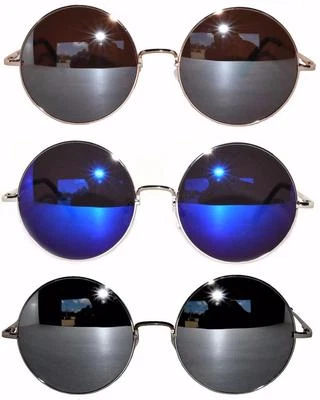 Gafas de sol redondas retro 3 pares mezcla #1 lentes de colores marco de metal de 56 mm Foto 1 de 4