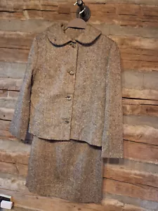 1950er Damen Tweed Rock Anzug mit Boleroweste, Handarbeit (ca. US Gr. 10) - Bild 1 von 1