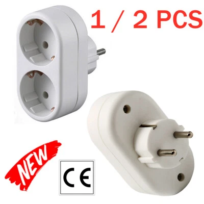 1/2stk Doppelstecker Mehrfachstecker Duo Stecker 2-fach Multistecker Steckdose - Bild 1 von 4