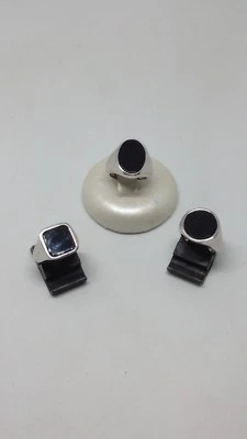 ANELLO CHEVALIER ARGENTO RODIATO UNISEX ONICE QUADRATO  TONDO OVALE EXPLOIT - Immagine 1 di 2