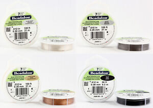 Beadalon 7 Strands Bead Stringing Wire Stainless Steel * Many Colors & Sizes