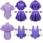 Kids Girls Halloween Costume Outfit Sleeveless Leotard +Cape Cosplay Party Set