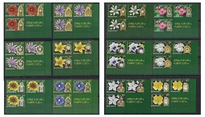 2013-FLOWERS CLOCK I+II-MICHEL 6672-6677 + 6715-6720 STAMPS block3 stamps+ LABEL - Image 1 of 3