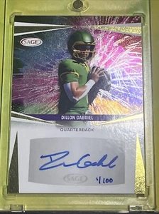 DILLION GABRIEL RC AUTO #1/100 GOLD FOIL 2025 SAGE HOBBY BOX CLEVELAND BROWNS - Picture 1 of 4