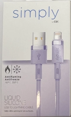 Simply - 8pin to USB-A Cable 4ft, Quick Charging, Fast Data Sync, MFi Certified - Image 1 of 4