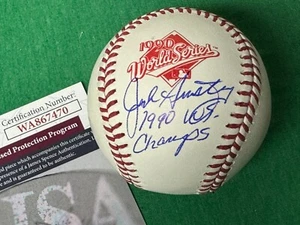 JACK ARMSTRONG signiert beschriftet 1990 World Series Baseball Cincinnati Reds JSA - Bild 1 von 1