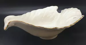 Lenox Elfenbein Creme Goldrand Taube Vogel Bonboniere 24 K Goldrand 7 1/2 Zoll lang - Bild 1 von 11