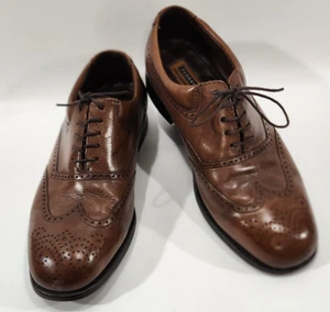 Zapatos de vestir Florsheim para hombre marrón talla 8,5D cuero Oxford punta de ala brogue con cordones - Imagen 1 de 16