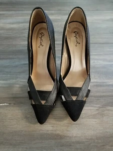 QUPID Black Stiletto heels 7.5 - Picture 1 of 4