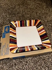 Pampered Chef Simple Additions Stripes Salad Plate New With Box - Picture 1 of 3