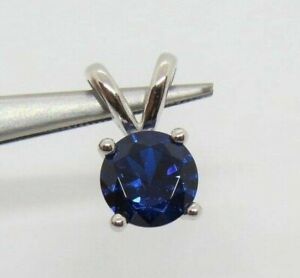 3.3Ct Simulated Blue Sapphire Halo Necklace 14K White Gold Plated 925 Silver
