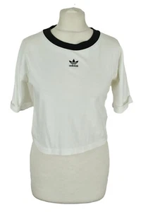 ADIDAS White T-Shirt size S Womens Short Sleeves Cropped Outdoors Outerwear - Picture 1 of 4