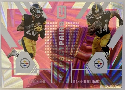 2017 Unparalleled Perfect Pairs Le'Veon Bell, DeAngelo Williams Pink Wedges /99 - Image 1 of 2