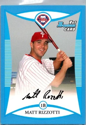 2008 Bowman Matt Rizzotti Prospects Blue /500 Philadelphia Phillies #BP87 - Image 1 of 2
