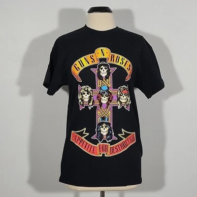 GUN'S N' ROSES Appetite For Destruction L LARGE Official T-Shirt Black Mens Logo - Image 1 of 4