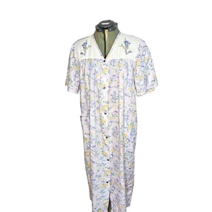 Womans Sweet Cream vintage inspired floral cottagecore pearl snap house dress M - Picture 1 of 14