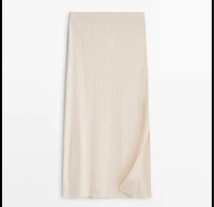 Massimo Dutti Struktur Strickrock Creme - Bild 1 von 5